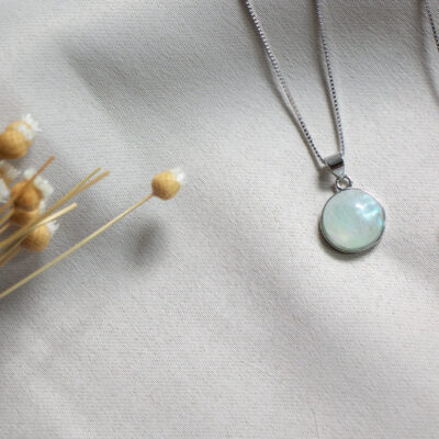 pet hair S925 silver necklace w/ bezel pawdant | S925銀項鍊配包邊寵物毛髮吊墜
